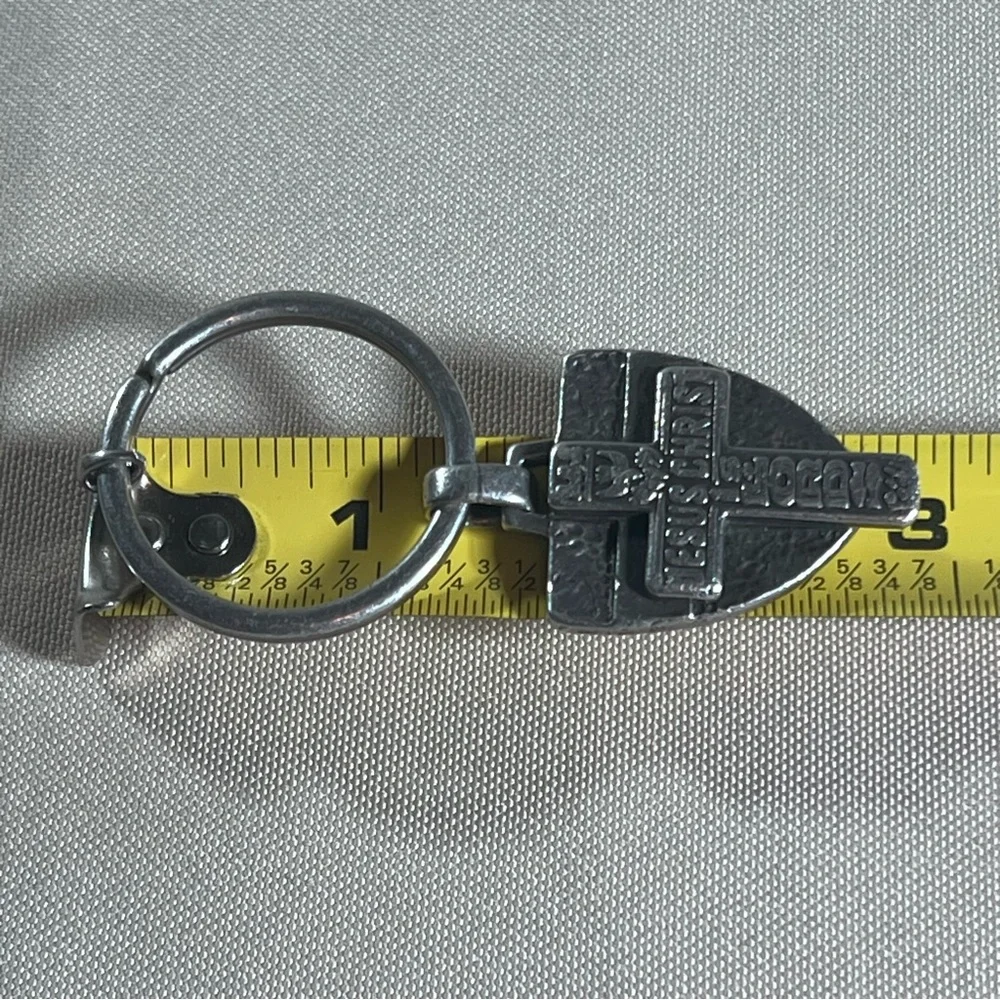 James Avery Two Pieces‎ Fused Fear Not Key Ring w/ Cross Pendant Sterling 925